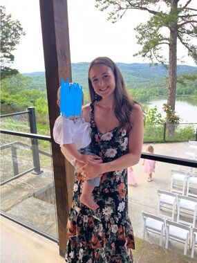 Abercrombie & Fitch Black Floral Ruffle Hem Dress